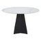 Homeroots 48" White and Black Sintered Stone and Steel Pedestal Base Round Dining Table 572234 - alternate 7
