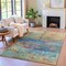 Homeroots 8' X 10' Teal Blue Orange And Beige Abstract Washable Indoor Outdoor Area Rug 631458 - alternate 8