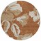 Homeroots 8' Terra Cotta And Beige Round Floral Washable Indoor Outdoor Area Rug 589586 - alternate 4