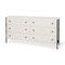Homeroots 63in Gray And White Wood Carved Geometric Six Drawer Sideboard 611019 - alternate 1
