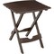 Adams Quik-Fold Brown 15'' x 17.5'' Rectangle Resin Folding Side Table 258425 - alternate 1