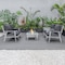 Leisuremod Walbrooke Modern White Patio Conversation With Square Fire Pit & Tank Holder, Charcoal WW-27-20-57-31-CH - alternate 8