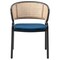 Leisuremod Ervilla Dining Chair with Stainless Steel Legs Velvet Seat and Wicker Back, Navy Blue, 2PK EC20NBU2 - alternate 10