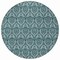 Homeroots 8' Round Teal Round Damask Washable Non Skid Indoor Outdoor Area Rug 563903 - alternate 8