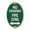 Signmission No Standing Fire Zone with Bidirectional Arro, 12 In X 18 In Architectural, Heavy Gauge Aluminum A-OV-G-1218-23587 - alternate 1