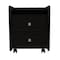 Homeroots 22" Black Wood Two Drawer Nightstand 543670 - alternate 6