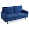Homeroots 69" Blue Velvet Sofa With Dark Brown Legs 543714 - alternate 6
