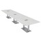 Skutchi Designs Rectangle Conference Table With Power Unit, 48 in W, 216 in L, White HAR-REC-48X216-DOU-WA7976-ESIL - alternate 1