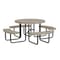 Leisure Craft Round Portable Picnic Table, Beige, 46 in T46ROP-BEIGE - alternate 1