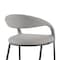 Homeroots 30" Light Gray and Black Faux Leather and Iron Low Back Bar Height Bar Chair 569185 - alternate 6