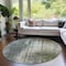 Homeroots 8' Sage Beige And Brown Round Abstract Washable Indoor Outdoor Area Rug 587322 - alternate 5