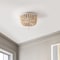 Jonathan Y Allison 10" 2-Light Shabby Chic Farmhouse Wood Beaded/Metal LED Flush Mount, Antique Silver/Cream JYL9074C - alternate 7