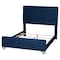 Baxton Studio Emlyn Glam and Luxe Navy Blue Velvet Fabric Queen Size Panel Bed 251-13772-ZORO - alternate 7