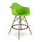 Homeroots 28" Green And Brown Heavy Duty Plastic And Solid Wood Low Back Counter Height Bar Chair 520678 - alternate 7