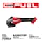 Milwaukee Tool M18 FUEL 4-1/2"-6" Braking Grinder, Slide Switch 3671-20 - alternate 17