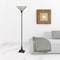 Homeroots 72" Bronze Torchiere Floor Lamp With Gray and Ivory Abstract Tiffany Glass Novelty Shade 526318 - alternate 5