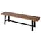 Amerihome Indoor/Outdoor 63 in. Bench with Acacia Top and Metal Base - Black AWOBB63 - alternate 4