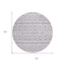 Homeroots 8' Lavender And Ivory Round Geometric Washable Indoor Outdoor Area Rug 613785 - alternate 5