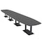 Skutchi Designs Arc Boat Conference Table, 45 in W, 240 in L, Grey HAR-ABOT-48X240-DOU.BK-WA7949-EBLK - alternate 1