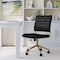 Martha Stewart Ivy Upholstered Office Chair in Black/Polished Brass CH-220921-1-BK-GLD-MS - alternate 6