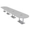 Skutchi Designs Racetrack Conference Table With Power, 48 in W, 240 in L, Grey HAR-RAC-48X240-DOU-U779-ESIL - alternate 1