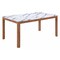 Homeroots 63" White And Natural Faux Marble And Solid Wood Dining Table 602242 - alternate 1