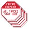 Signmission Private Property All Trucks Stop He, 10 inch X 10 inch, Aluminum Metal Signs, 5PK OC-A-5Pack-10-150 - alternate 1
