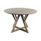 Homeroots 48" Brown Rounded Solid Wood Pedestal Base Dining Table 380463 - alternate 1