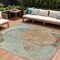 Homeroots 10' X 14' Teal Blue And Copper Abstract Washable Indoor Outdoor Area Rug 615721 - alternate 1