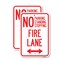 Signmission No Parking Standing or Stopping Fire Lane with Bidirect, 12'' X 18'', Heavy Gauge Aluminum, 2PK A-1218-2PACK-23613 - alternate 1