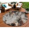 Homeroots 8' Gray Rust And Ivory Round Abstract Washable Indoor Outdoor Area Rug 615862 - alternate 1