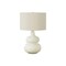 Homeroots 25" Cream Ceramic Gourd Table Lamp With Cream Drum Shade 545797 - alternate 1