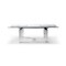 Homeroots 63" Clear and Silver Glass and Stainless Steel Self-Storing Leaf Dining Table 320769 - alternate 1