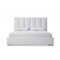 Homeroots White Ribbed Texture Velvet Upholstered Queen Bed Frame 486078 - alternate 1