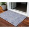 Homeroots 3' X 5' Blue And Gray Damask Washable Indoor Outdoor Area Rug 604186 - alternate 1
