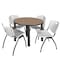 Regency Round Kee Breakroom Table W/ 4 M Stack Chairs, 36 in W, 36 in L, Noble Oak TB36RNDNOBPBK47GY - alternate 1