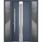 Vdomdoors Steel Door Deux 1717 Gray Graphite Stainless Inserts Single Modern Painted-W60xH80-Right Inswing DEUX1717EXD-GRE-W12+36+12 x H80-Right-hand Inswing - alternate 5