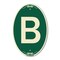 Signmission Letter B, 12 Inch X 18 Inch Architectural Oval, Heavy Gauge Aluminum A-OV-G-1218-22962 - alternate 1
