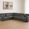 Homeroots Gray Italian Leather Modular L Shaped Eight Piece Corner Sectional With Console 534869 - alternate 1