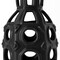 Homeroots 9" Black Abstract Cylinder Metal Table Vase 397496 - alternate 4