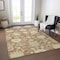 Homeroots 9' X 12' Copper Green And Ivory Floral Washable Indoor Outdoor Area Rug 605221 - alternate 6