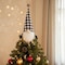 Homeroots 27" Black And White Felt And Faux Fur Gnome Adjustable Height Tree Topper 480629 - alternate 5