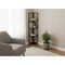 Homeroots 59" Espresso Metal Four Tier Corner Bookcase 489790 - alternate 8