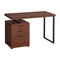 Homeroots 47" Brown and Black Wood and Metal Sled Computer Desk With Three Drawers 489898 - alternate 1