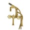 Kingston Brass 7" Center Deck-Mount Clawfoot Tub Faucet with Hand Shower, Brushed Brass AE6407RX - alternate 1