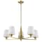 Nuvo Lune, 5 Light Chandelier, Vintage Brass Finish, Etched White Glass 60/8235 - alternate 5