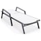 Leisuremod Marlin Patio Chaise Lounge Chair with Armrests in Black Aluminum Frame, White MLABL-77W - alternate 9