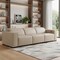 Homeroots 110" Beige Top Grain Leather Reclining Metal USB Sofa 720306 - alternate 9