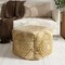 Homeroots 18" Natural Jute Blend Cube Geometric Pouf Ottoman 551563 - alternate 8