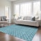 Homeroots 9' X 12' Teal Blue And Ivory Geometric Washable Indoor Outdoor Area Rug 596211 - alternate 6